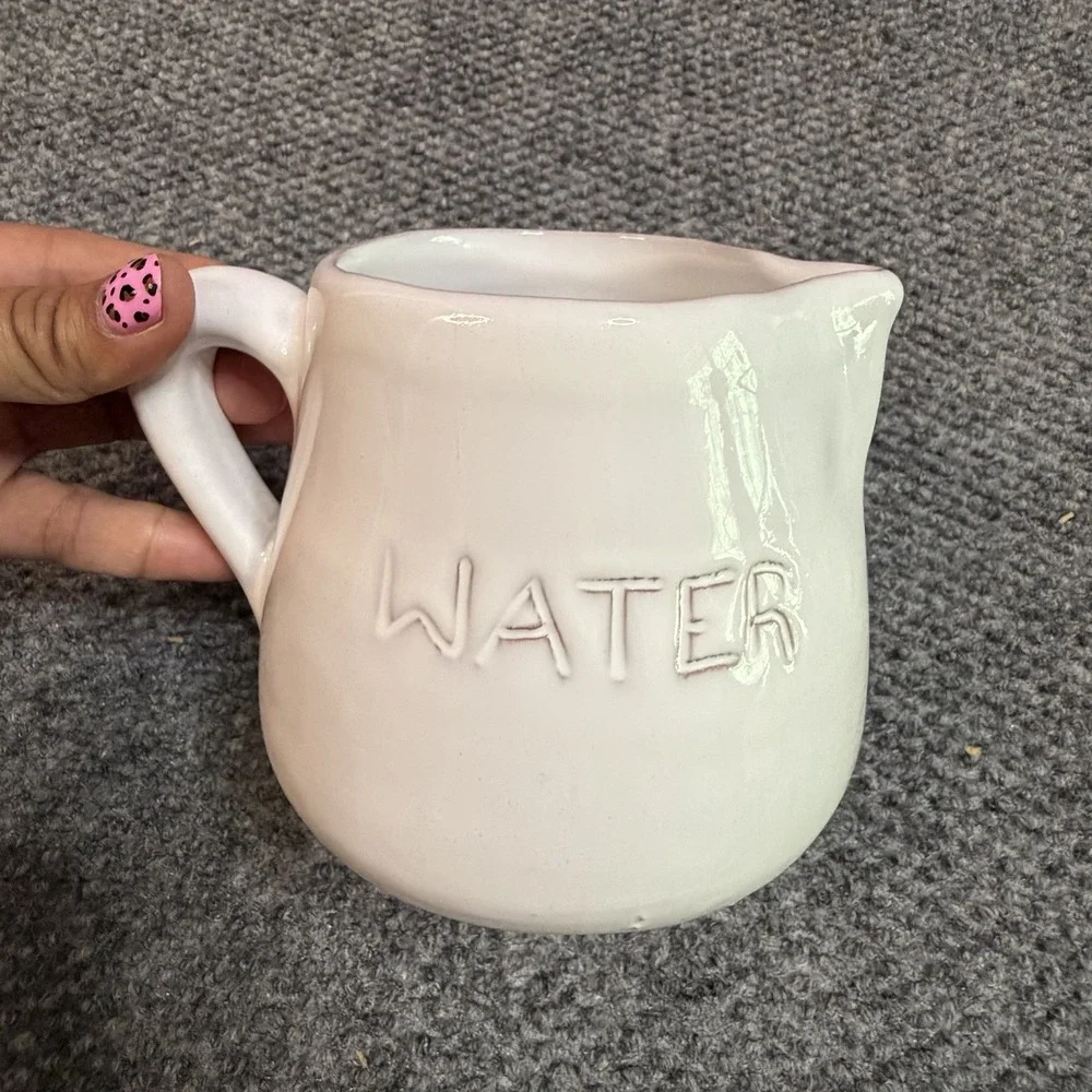 Vintage Pottery Barn Water Pitcher White. Handmade In Portugal. Small 4